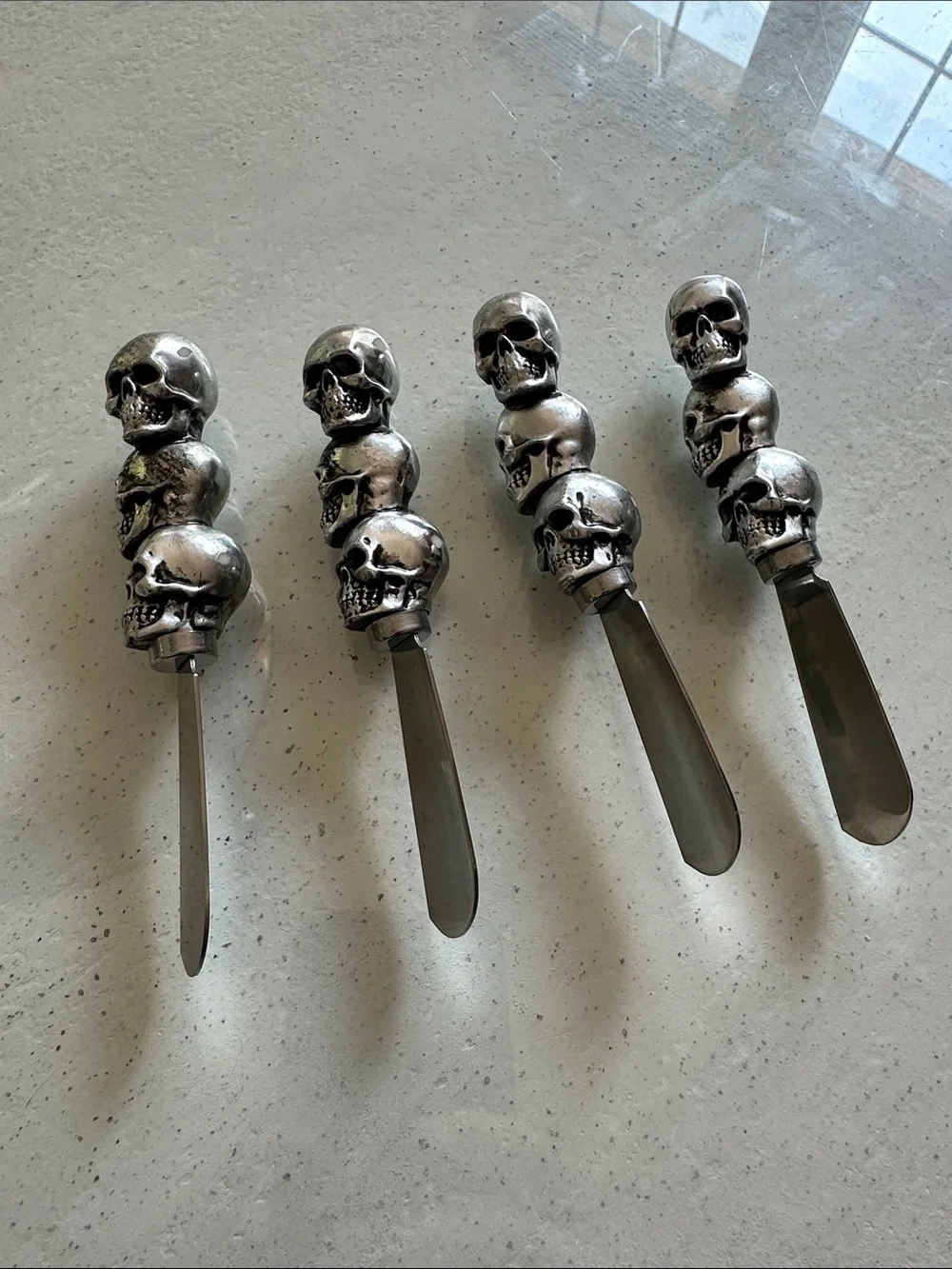 Boston Warehouse Skull Cheese Spreaders - Set of 4